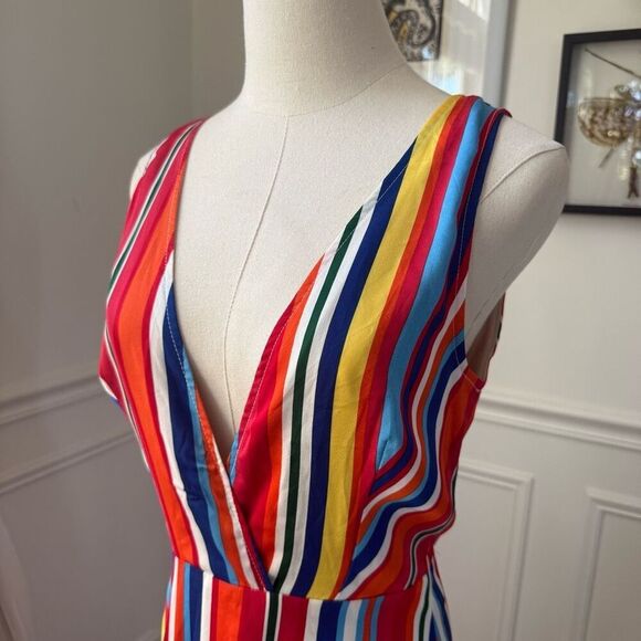 Lulus Elianna Rainbow Stripe Backless Maxi Dress $70 S - Picture 6 of 8